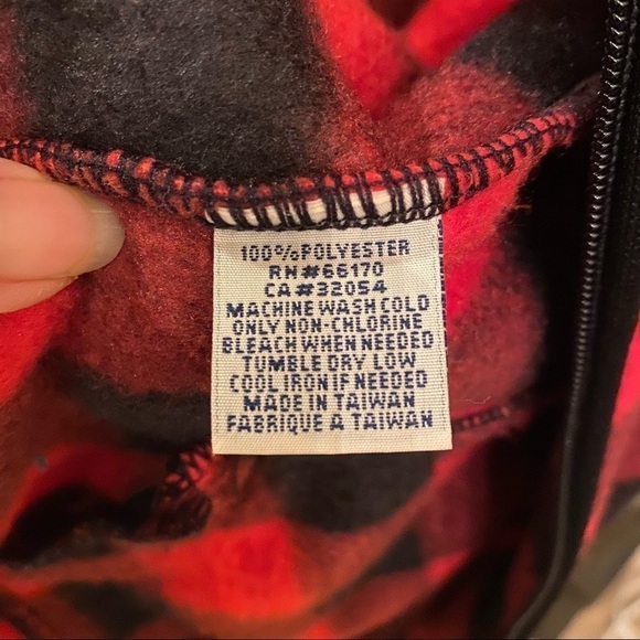 Vintage O’HANLON MILLS Red & Black Full Zip Checkered Vest Size Medium-Unisex - Picture 5 of 5